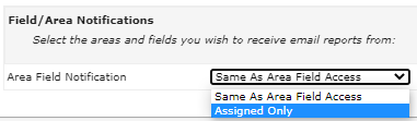12 Field Area Settings